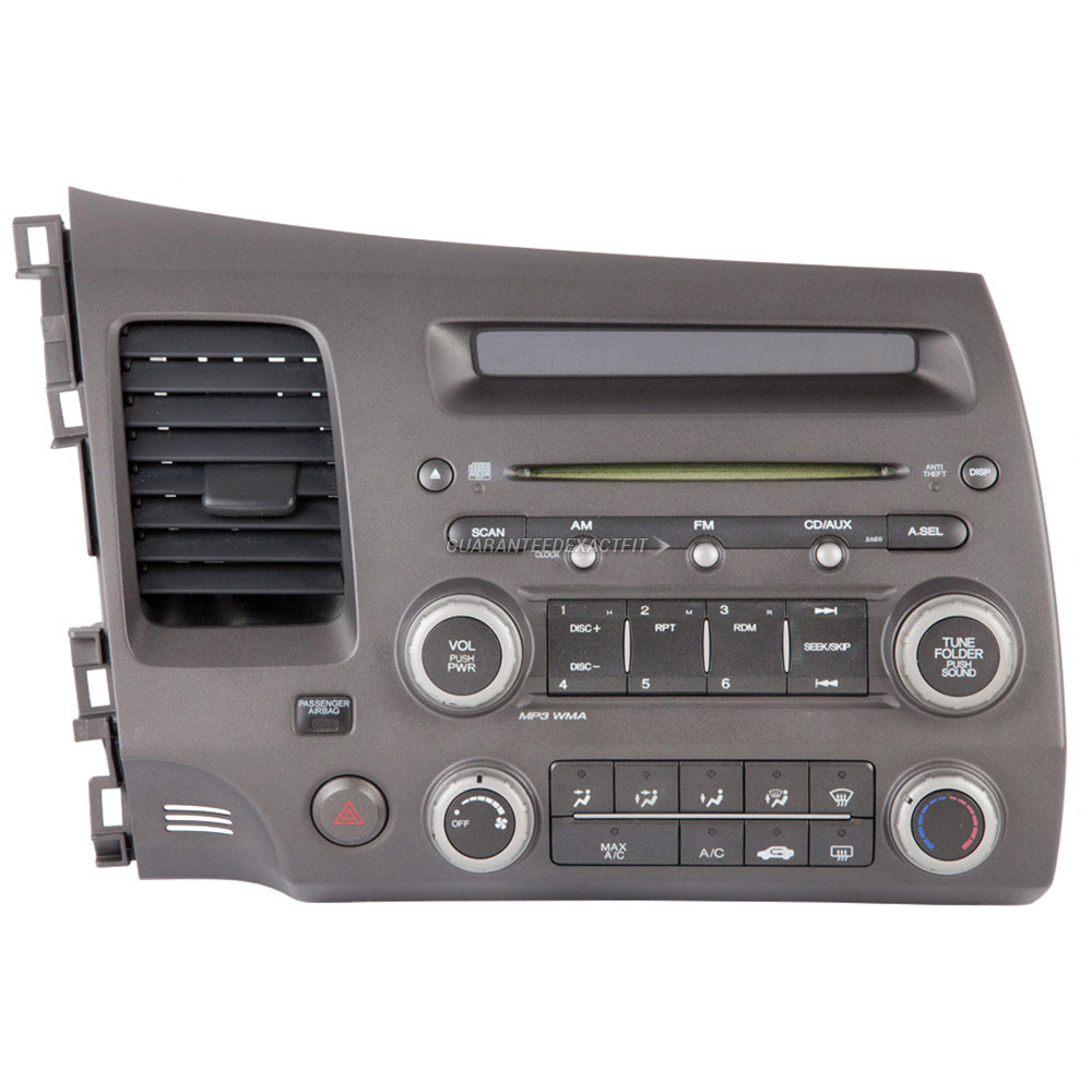 2006 Honda Civic Radio or CD Player AM-FM-AUX-Single CD Radio with Face