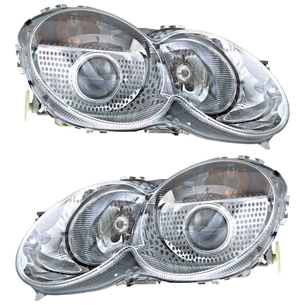  Mercedes Benz Sl600 headlight assembly pair 