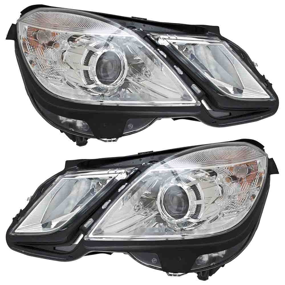 2011 Mercedes Benz E350 Headlight Assembly Pair Headlight Assembly Pair ...