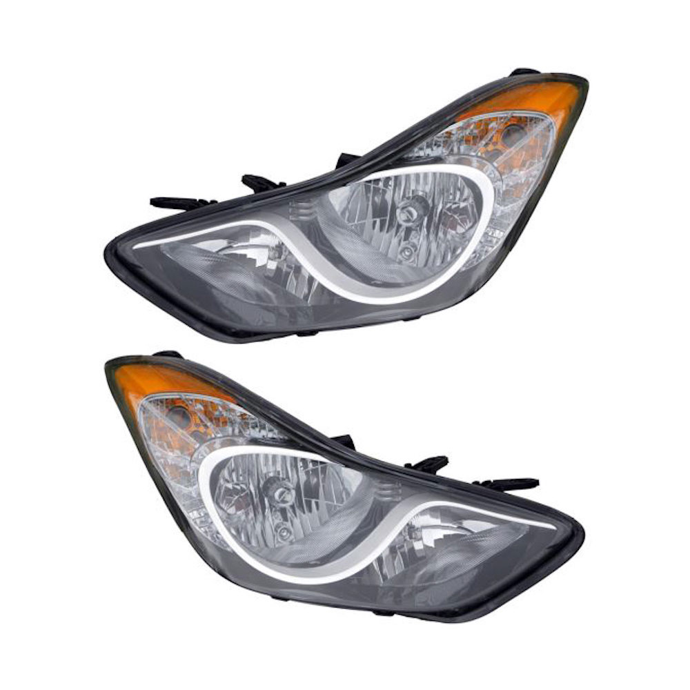 2012 Hyundai Elantra Headlight Assembly Pair Pair of Headlight ...