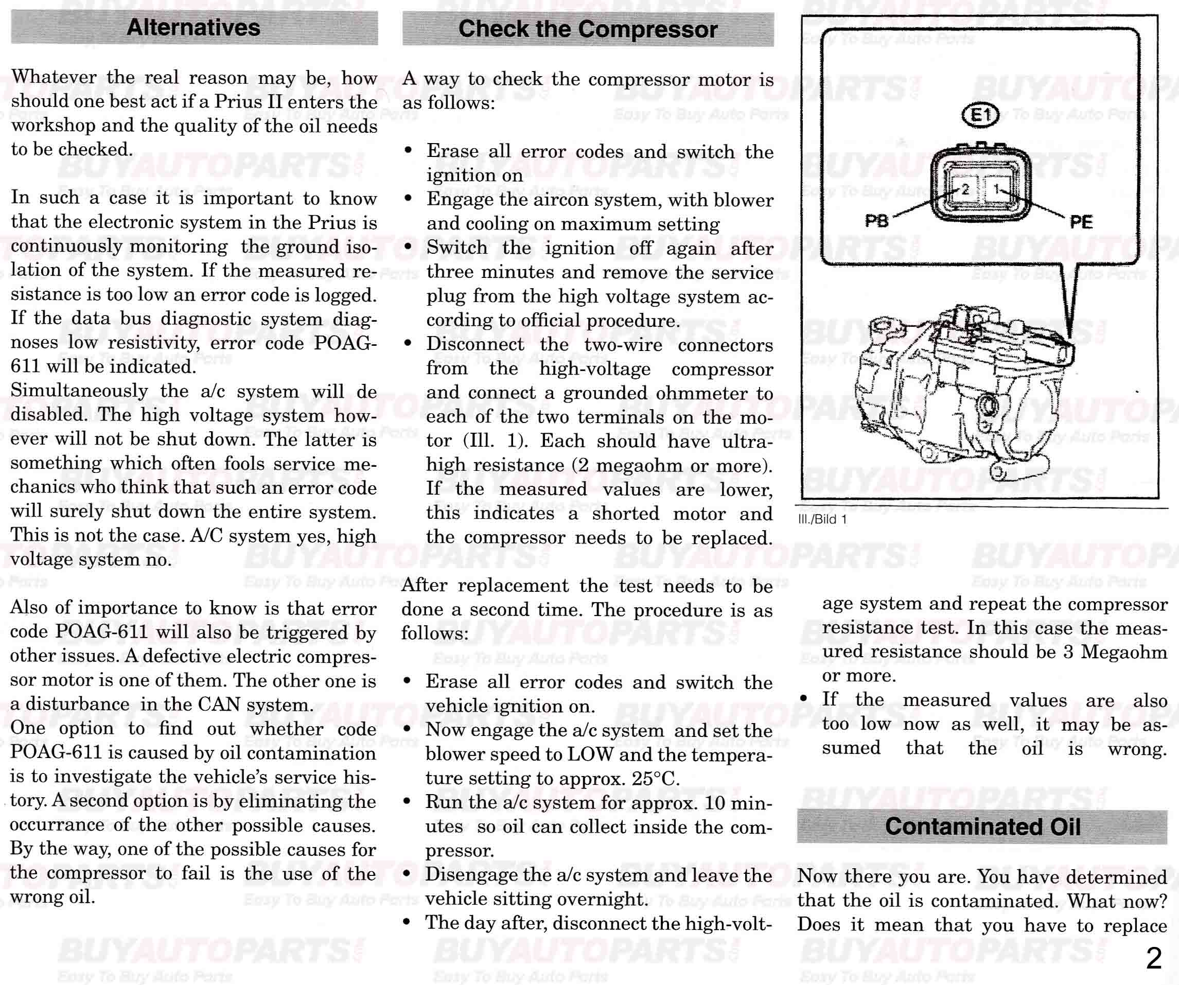 Toyota Prius AC Oil Contamination