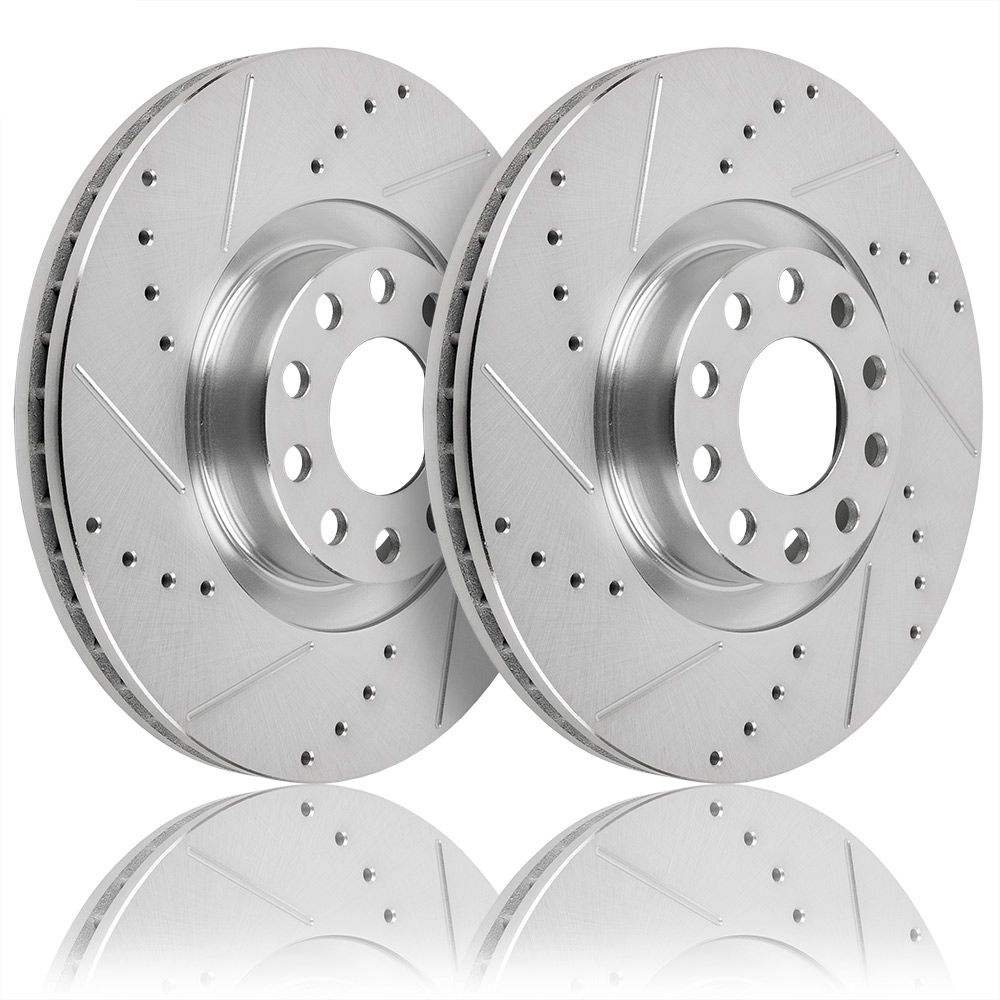 2001 Audi A8 Premium Duralo Drilled and Slotted Rotors - Front