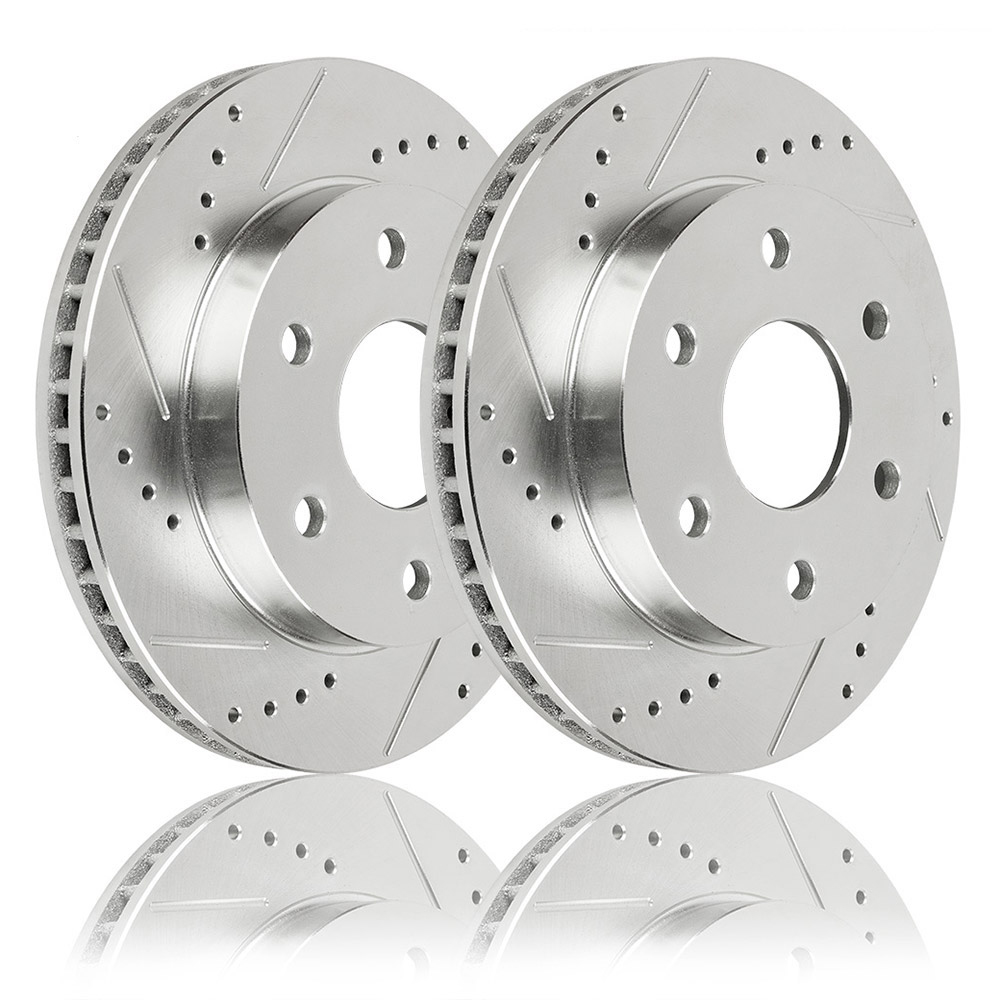 2001 GMC Yukon XL 1500 Premium Duralo Drilled and Slotted Rotors - Front