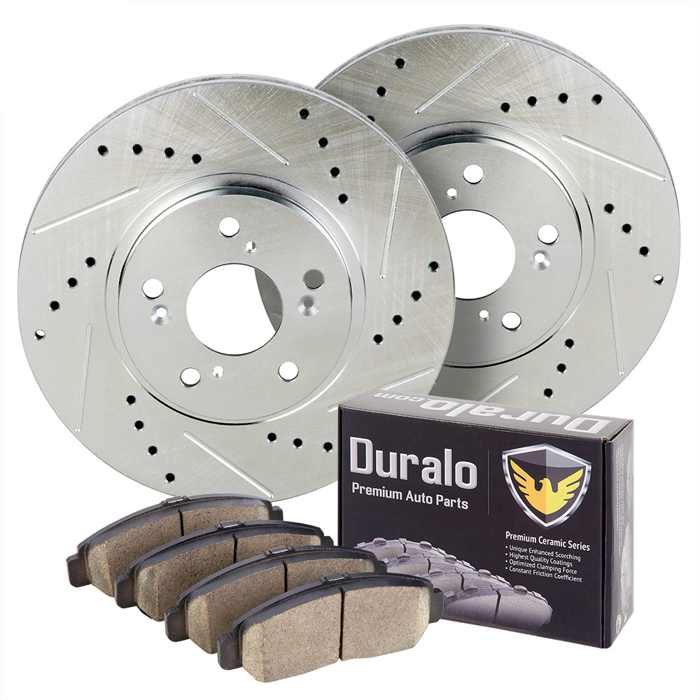 2005 Acura TL Premium Duralo Drilled and Slotted Rotors and Ceramic Pads - Front