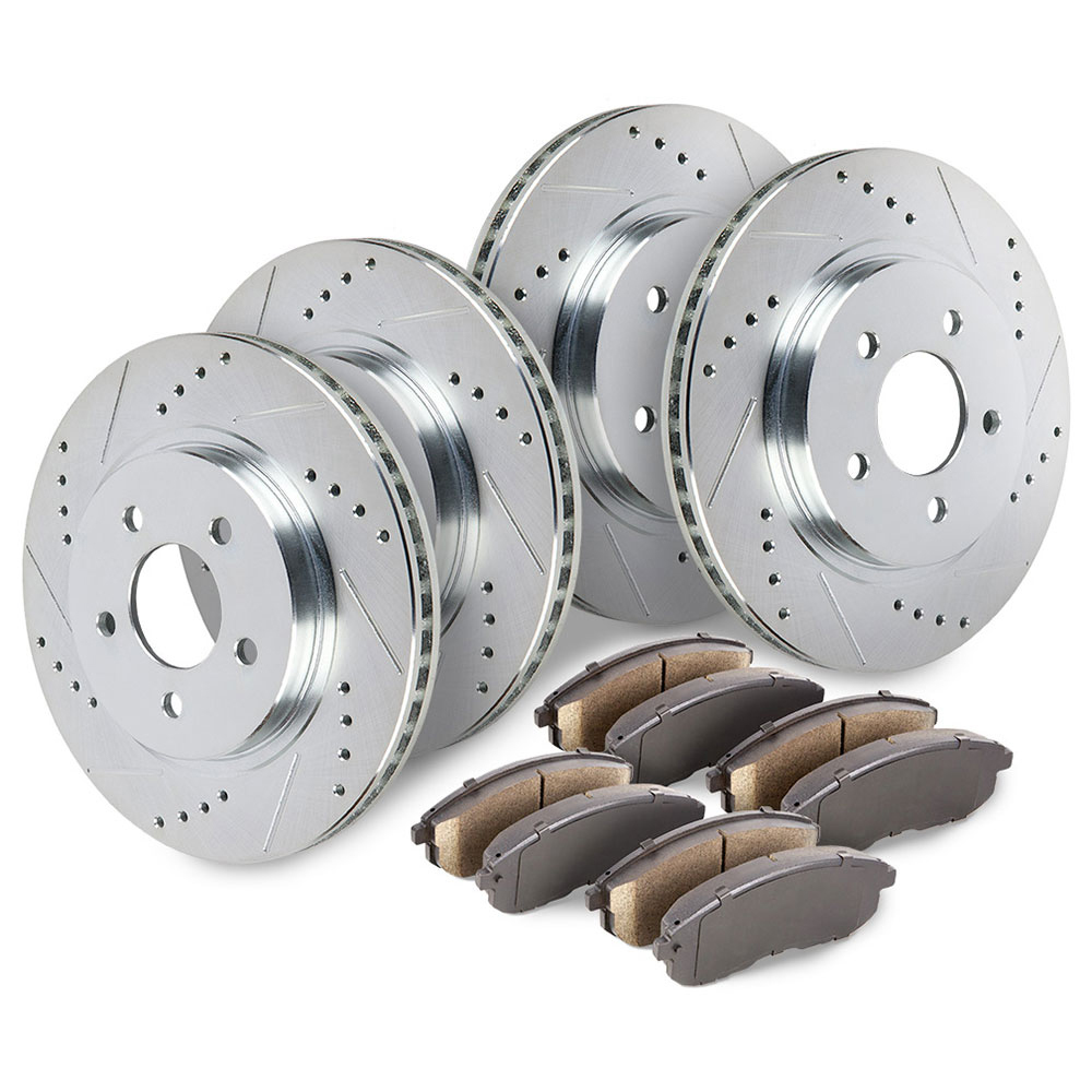 2007 Ford Mustang Premium Duralo Drilled and Slotted Rotors and Ceramic Pads