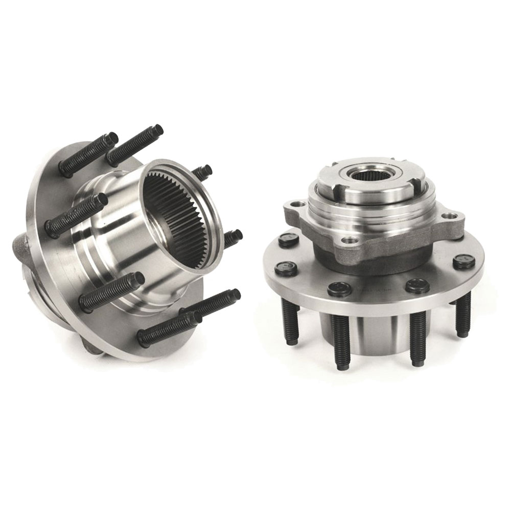 New 2000 Ford F Series Trucks Wheel Hub Assembly Kit - Front Pair Pair of Front Hubs - F350 Superduty 4WD Single Rear Wheel Models with 2 Wheel ABS