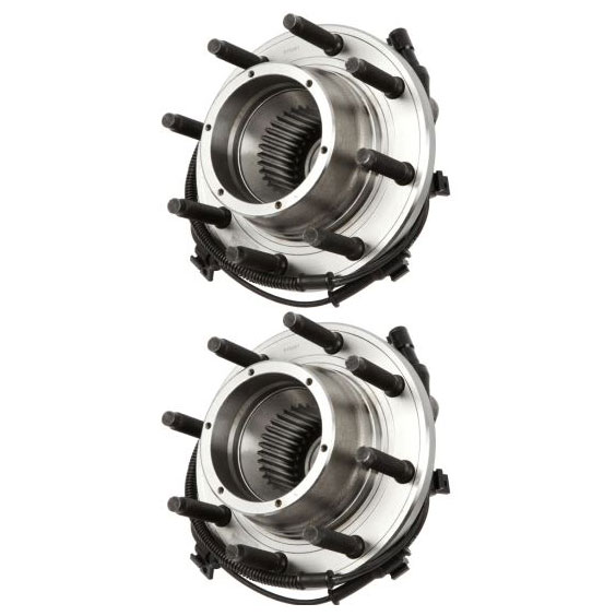 New 2006 Ford F Series Trucks Wheel Hub Assembly Kit - Front Pair Pair of Front Hubs - F350 Superduty 4WD Single Rear Wheel Models