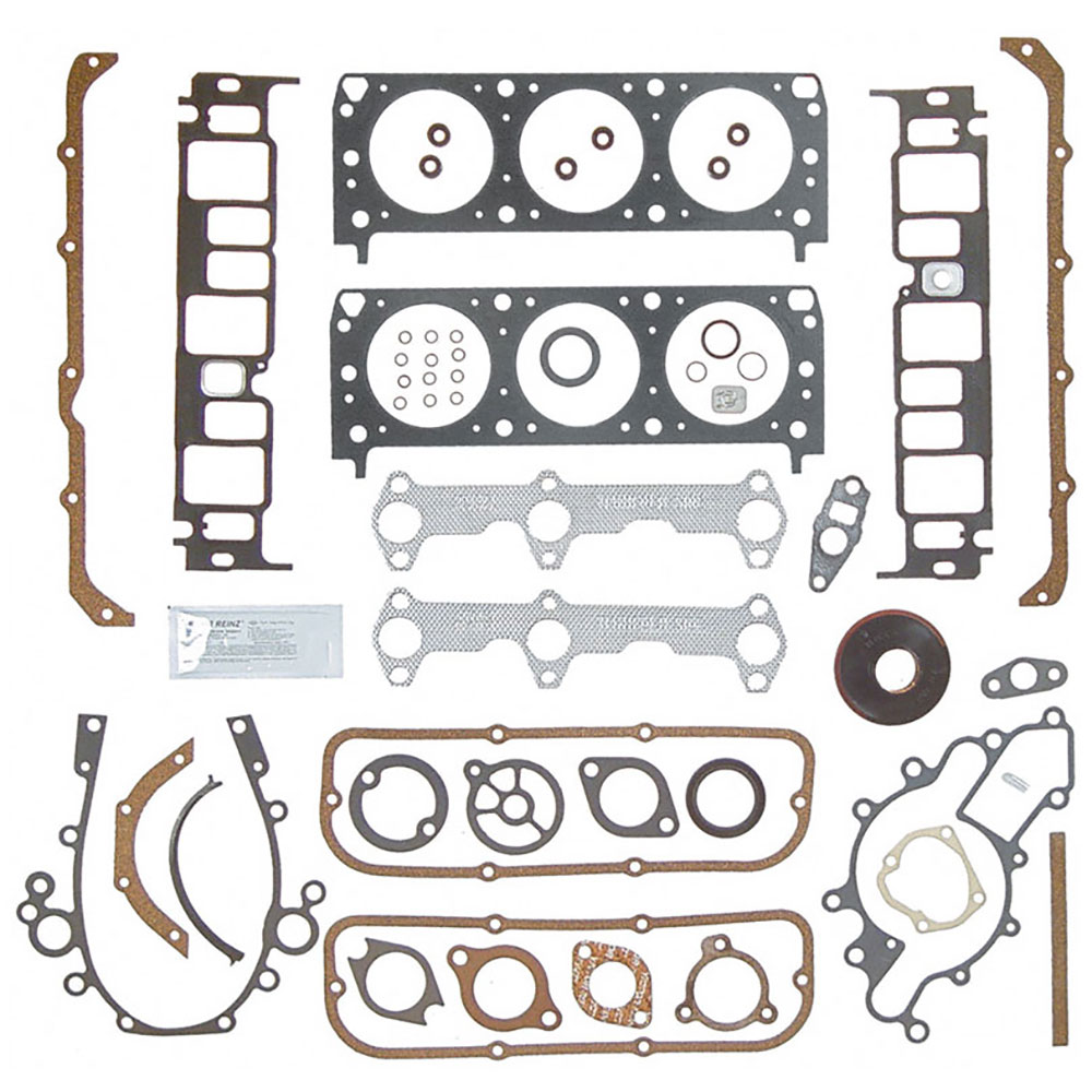 New 1982 Oldsmobile Cutlass Ciera Engine Gasket Set - Full 2.8L Engine - 2 Barrel Carb. - Exhaust Pipe Gasket not Included